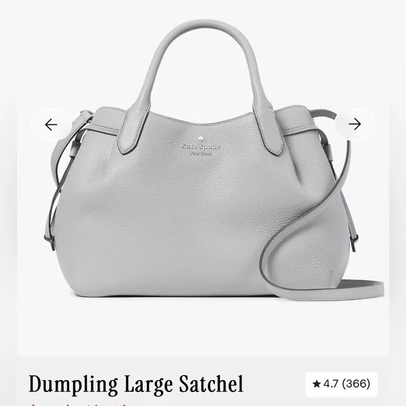 Kate Spade Large Dumpling Mountain Gray Leather Satchel Bag and cardcase. - Picture 6 of 8